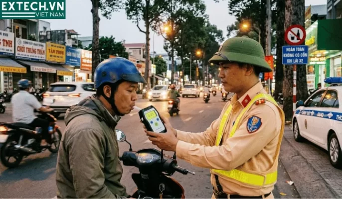 Uống Bao Nhiêu Bị Thổi Phạt? Giải Thích Nồng Độ Cồn Trong Hơi Thở Là Gì (Cập Nhật 2026) 1 minh hoa cach do nong do con trong hoi tho bang thiet bi chuyen dung