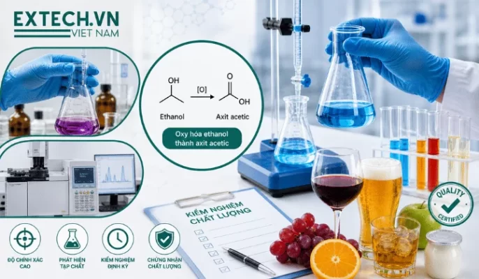 Phản ứng hóa học xác định nồng độ ethanol trong mẫu thử