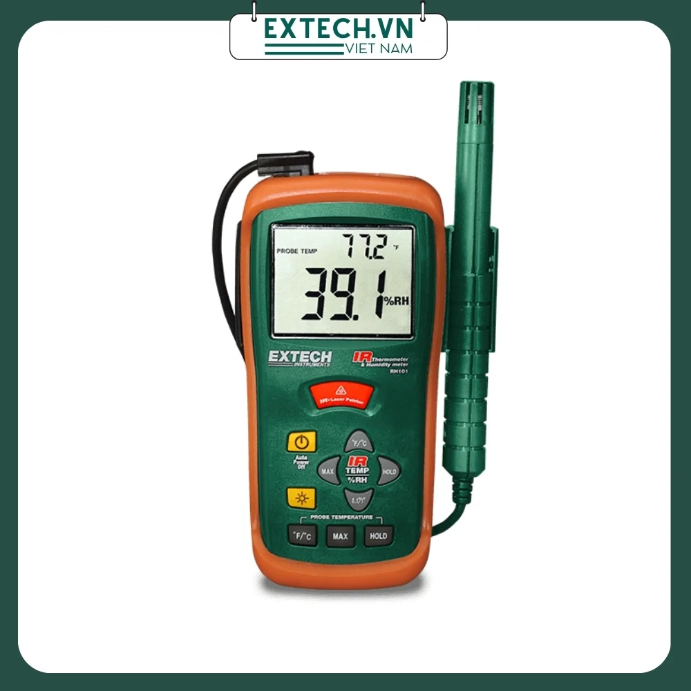 Máy đo nhiệt độ độ ẩm tích hợp hồng ngoại Extech RH101 1 Máy đo nhiệt độ độ ẩm tích hợp hồng ngoại Extech RH101