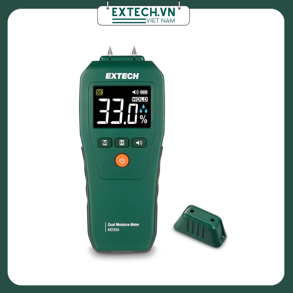 Máy đo độ ẩm kết hợp kim/không kim Extech MO55A 1 Máy đo độ ẩm kết hợp kim/không kim Extech MO55A